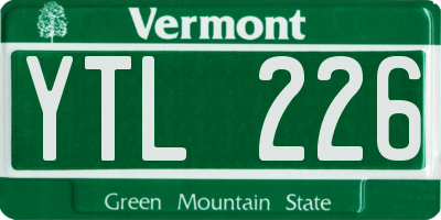 VT license plate YTL226