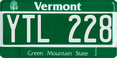 VT license plate YTL228