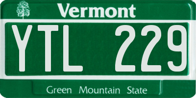 VT license plate YTL229