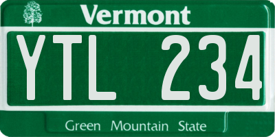 VT license plate YTL234