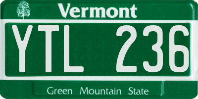 VT license plate YTL236
