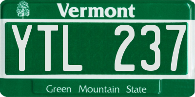 VT license plate YTL237