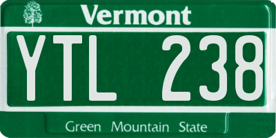 VT license plate YTL238