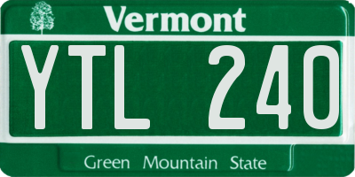VT license plate YTL240