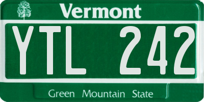 VT license plate YTL242