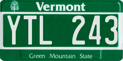 VT license plate YTL243