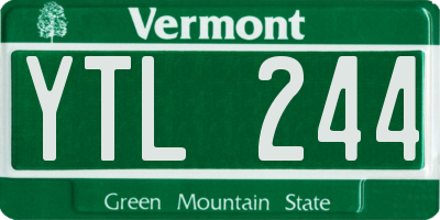 VT license plate YTL244