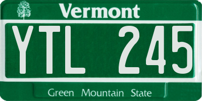 VT license plate YTL245