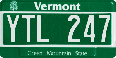 VT license plate YTL247