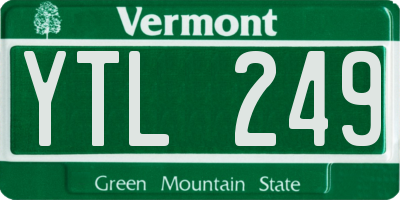 VT license plate YTL249
