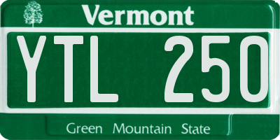 VT license plate YTL250