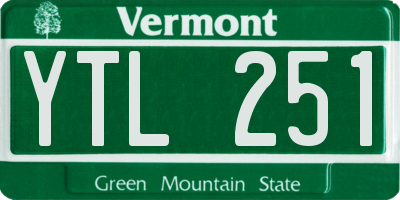 VT license plate YTL251