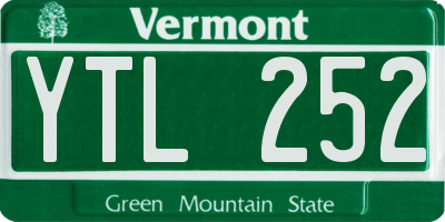 VT license plate YTL252