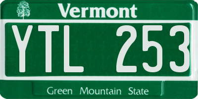 VT license plate YTL253