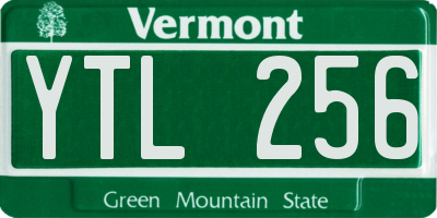 VT license plate YTL256