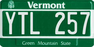 VT license plate YTL257