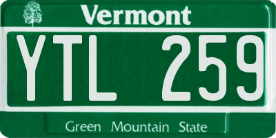 VT license plate YTL259