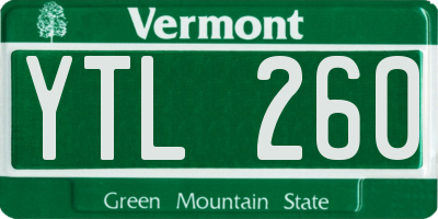 VT license plate YTL260