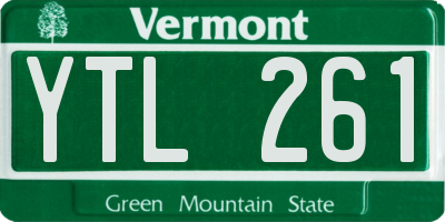 VT license plate YTL261