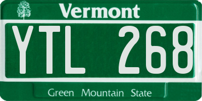 VT license plate YTL268
