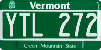 VT license plate YTL272