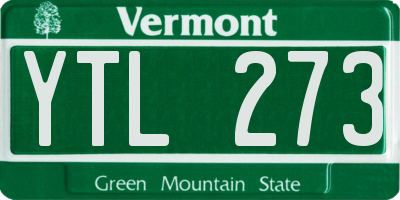 VT license plate YTL273