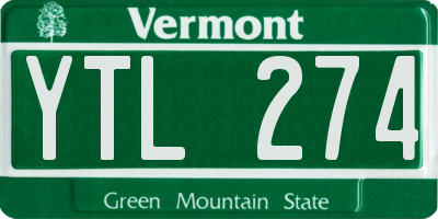 VT license plate YTL274