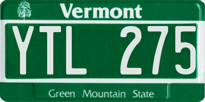 VT license plate YTL275