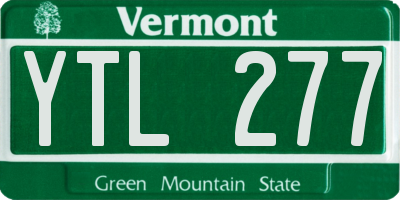 VT license plate YTL277