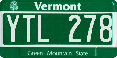 VT license plate YTL278