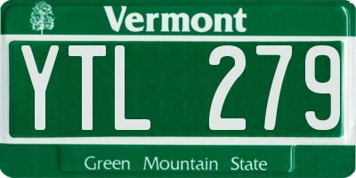 VT license plate YTL279