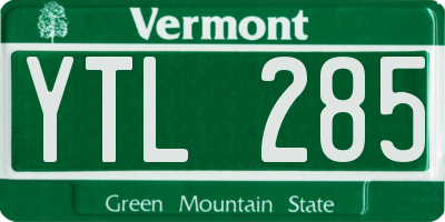 VT license plate YTL285