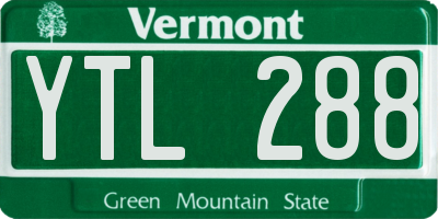 VT license plate YTL288