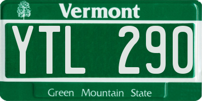 VT license plate YTL290