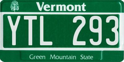VT license plate YTL293