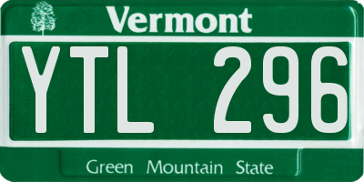 VT license plate YTL296