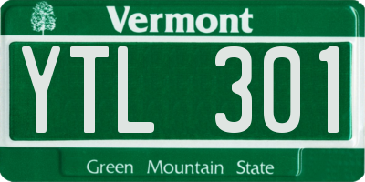 VT license plate YTL301