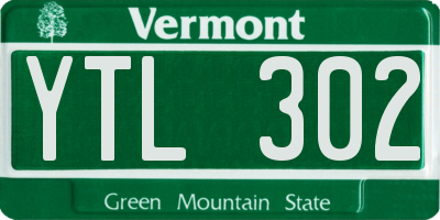 VT license plate YTL302