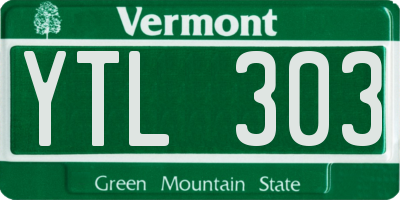 VT license plate YTL303
