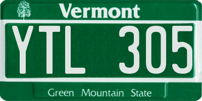 VT license plate YTL305