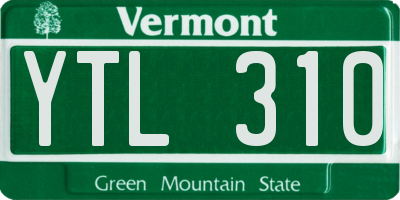 VT license plate YTL310