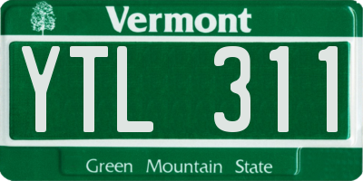 VT license plate YTL311