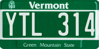 VT license plate YTL314