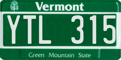 VT license plate YTL315