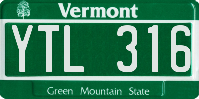 VT license plate YTL316