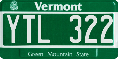 VT license plate YTL322