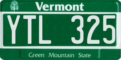 VT license plate YTL325