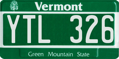 VT license plate YTL326