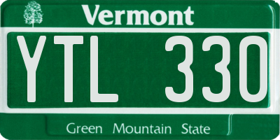 VT license plate YTL330