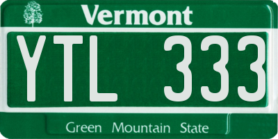 VT license plate YTL333
